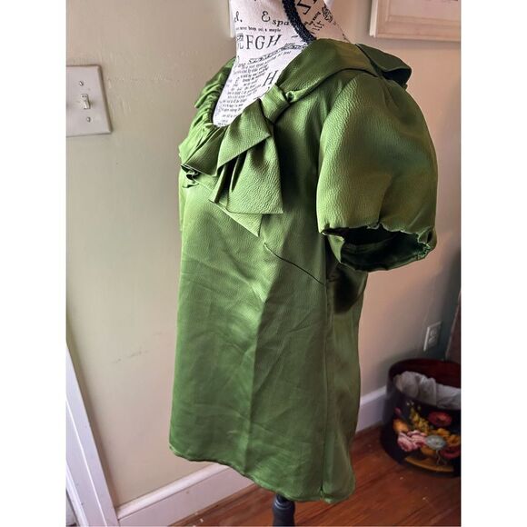 Ann Taylor Ruffle Short Sleeve Women's Blouse - Picture 5 of 11